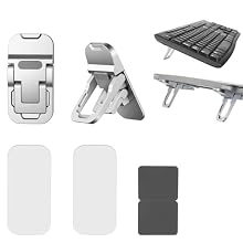 Zinc Alloy Construction: This laptop riser is made of durability zinc alloy and features silicone pads, providing stable typing on the keyboard stand for desktops Dual Angle Adjustment System: The keyboard riser offers two adjustable heights, allowin...