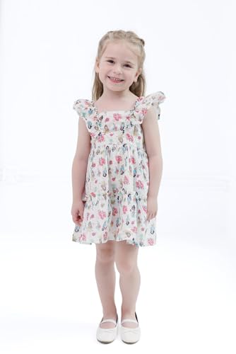 Disney Princess Big Girls' Sleeveless Ruffle Tiered Allover Print Sundress Tusk 8 - image 4