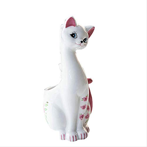 Figurine chat brosse de toilette céramique maison - 2