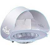 Monobeach Tienda de campaña de playa para bebé, refugio solar para bebés con toldo de fácil instalación (tienda de playa plateada)