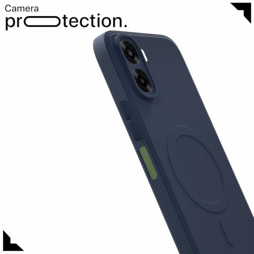Image of Pikkme Back Cover for Oppo A6X 5G Soft Matte Silicone Mag-Safe Design (Mag-Safe Not Support) Camera Protection | Slim Fit Bumper Cover (Blue)