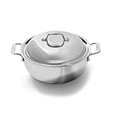 All-Clad 4500 Stainless Steel Tri-Ply Bonded Dishwasher Safe Dutch Oven with Domed Lid / Cookware, 5.5-Quart, Silver