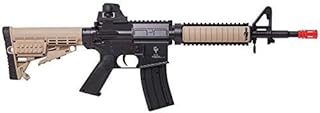 GAME FACE GFR37 Elite Renegade Spring-Powered Single-Shot Airsoft Rifle, Dark Earth/Black