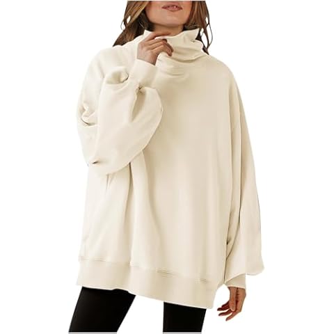 KUIH Women's Oversized Cowl Neck Sweatshirt Cover