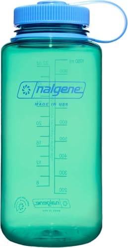 Image of Nalgene 32 oz Wide Mouth Water Bottle | BPA-Free, Durable & Leak Proof, Lightweight Bottle for Hiking & Gym, Work & Travel, Pastel Green (Pack of 6)