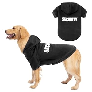 BINGPET Security Dog Hoodies Puppy Sweatershirts Cold Weather Dog Coats Pet Hooded Clothes for Dog Cat