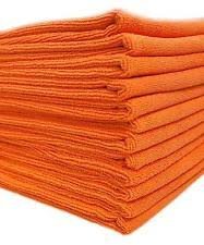 CIPS Orange Duster Microfiber Cleaning Dusting Wiping Polishing Mop for Home Kitchen Napkins. Car Bike Wash Multipurpose Wet & Dry Cleaning Cloth 60 x 60 cm / 24 -inch (Pack of 12)