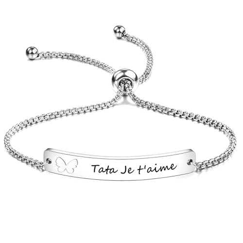 LUODAN Cadeau Tata Bracelet,Bracelet de Femme,Cadeau de fête des mères,Cadeaux d'anniversaire Noël (tata)