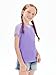Haloumoning Girls V Neck T-Shirts Kids Summer Swiss Dot Short Sleeve Tops Cute Fashion Tees 5-14 Years Purple
