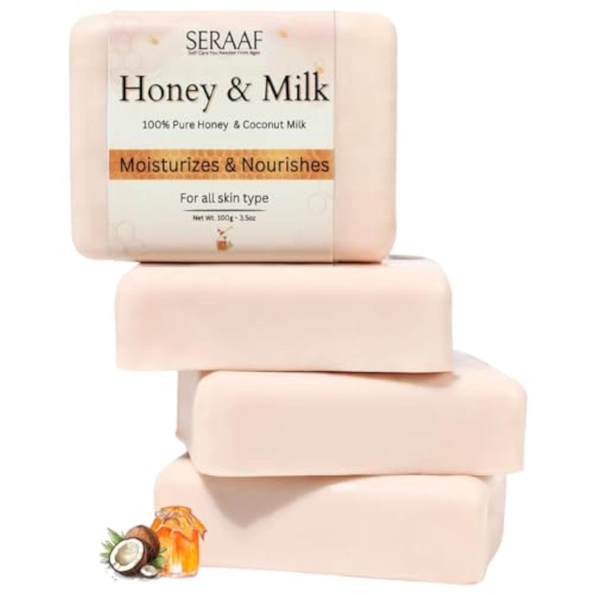 Coconut Milk and Honey Soap Pack of 4