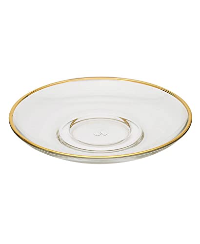 Classic Touch Set of 6 Glass Plates with Rim