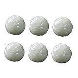 IMIKEYA 10pcs 10mm Lotus Jade Beads - Stone Carved Gemstone Loose Beads for Jewelry Making and