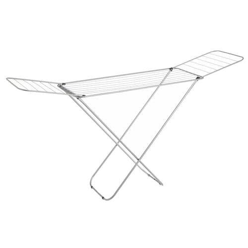 Tendedero Plegable con alas Gris de Metal de 182x95x45 cm