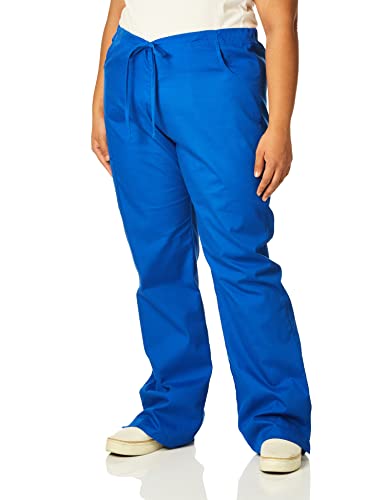 Dickies Women's Signature Mid Rise Drawstring Scrubs Cargo Pant, Royal, Medium