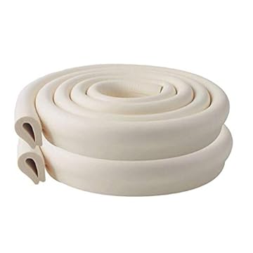 Vicloon Protezioni per Bordi, 2M * 2 Set Simpatico Rullo di Schiuma Protettiva Antiurto Bordi Protettivi Angoli delle Pareti,Mobili, Super-soft Proofing e la Sicurezza per il Bambino (Bianca)