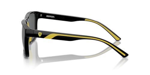 Image of Scuderia Ferrari mens Sporty Elegance With Matte Black Square Frames and Polarized Grey Lenses Square Sunglasses