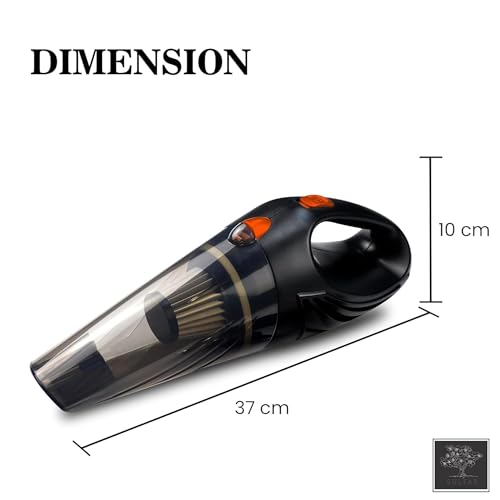Image of Sulfar Car Cartridge Vacuum Cleaner, Portable, Handheld,12V Dc /110W, 4.5Kpa Power Socket, 14.7Ft Long Cord (Black) Stainless Steel Filter