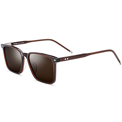 FDCC lunettes de soleil feuille Alu lunettes de soleil hommes carré marron cadre lunettes de soleil polarisées femme marron lentille Uv400 Protection