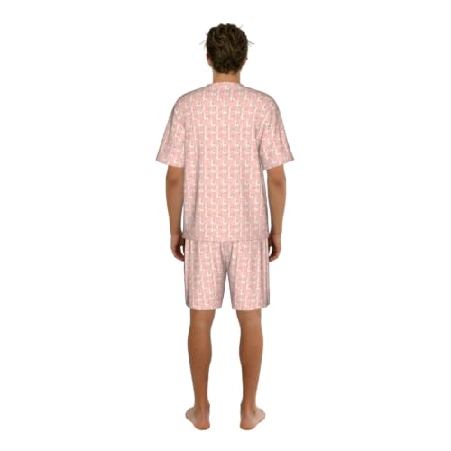 Pyjama extensible hommes imprimé cactus doux pour vêtement de nuit