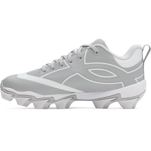 Under Armour Boys' Leadof Icon Low RM JR Baseball Cleats, (075) Baseball Gray/Baseball Gray/White, 2.5, US