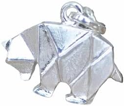 Origami Bear Necklace in Sterling Silver with 18 Inch Chain