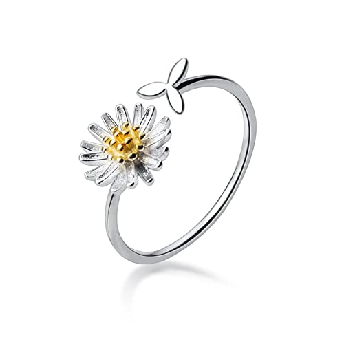 Bague marguerite femme : le cadeau romantique idéal avec anneau réglable