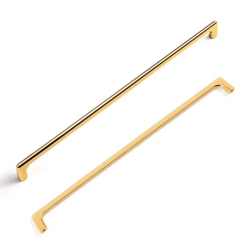 Goo-Ki Shinging Gold Cabinet Pulls with 12.6''(320mm) Hole Centers, Modern Style Zinc Alloy Cabinet Handles for Dresser,Wardrobe,Cupboard- 2 Pack