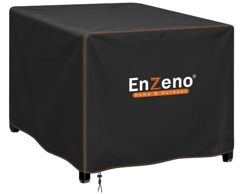 Enzeno Fire Pit Cover Square Outdoor Firepit Covers Waterproof 210D Oxford Cloth Patio Fire Bowl Cover Anti-UV & Wear-Resistant(84x84x61cm)- Black