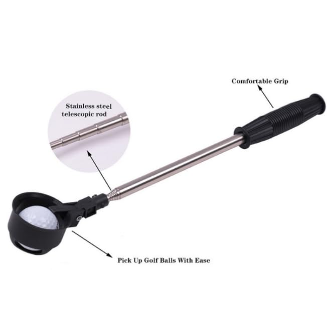 Lot de 2 balles de golf télescopiques à 8 sections en acier inoxydable - 38 à 198 cm - Outil de ramassage de balles de golf pour dangers d'eau et terrains de golf
