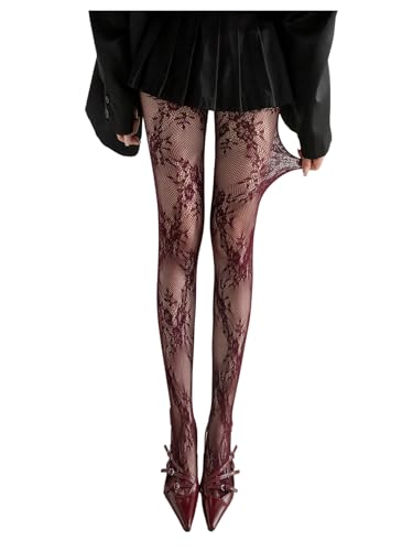 Image of SHENHE Women's Patterned Fishnet Tights High Waist Pantyhose Floral Stockings