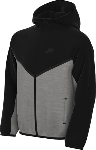 Nike Sportswear Tech Fleece Big Kids' Full-Zip Hoodie (Dark Grey Heather/Black/Black/Black)
