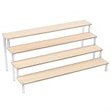 Struttura a scala multistrato: presenta da 1 a 5 livelli regolabili con un'elegante struttura in legno e ripiani in acrilico trasparente, offrendo opzioni di visualizzazione verticale flessibili per diverse dimensioni e stili degli oggetti.