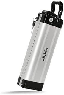 36V 10AH Ebike Battery, Lithium Li-ion Folding Bike Battery Pack With Charger, with BMS Protection Board Ebike Battery Replacement Battery Seat Tube Silver Fish 36V