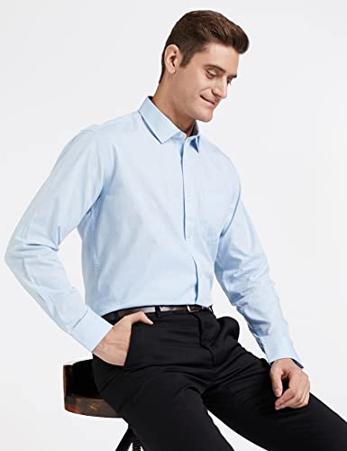Image of Men's Solid Cotton Blend Formal Shirt with Pocket | Plain Design with Spread Collar & Full Sleeves - Regular Fit (Pack of 2)