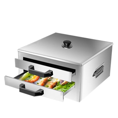 CAFIEDR Vaporera para Rollos de Fideos de arroz, máquina Multifuncional para Rollos de arroz, con raspador, para cocinar Bollos de Dim Sum y empanadillas, para Uso Comercial, 2 Capas