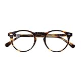 ERD Round Vintage Solid Acetate Eyeglasses Full Rim Frame For Men Women Circle Clear Lens Retro Glasses (Cocobolo)…