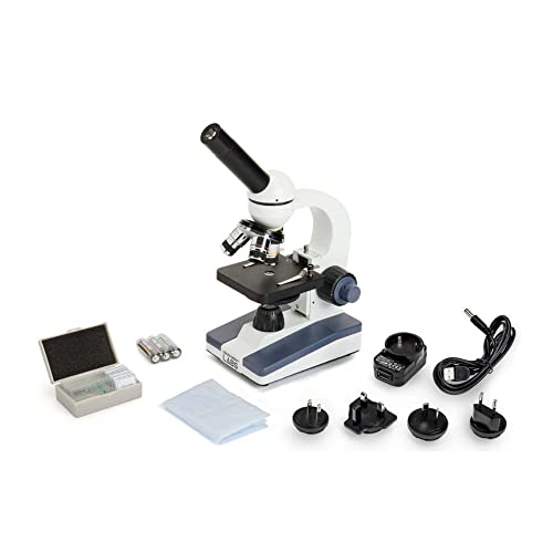 Image of Celestron CM400C Lab-Ready Compound Rotatable Monocular Head Microscope with 40-400x Magnification /Adjustable Mechanical Stage /Objective Lenses