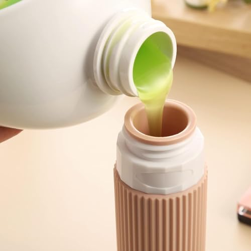 Travel Bottles for Toiletries, Leak Proof Refillable Silicone Travel Bottles Squeezable Travel Size Containers with Clear Storage Bag and Laber for Shampoo and Conditioner (LINE)