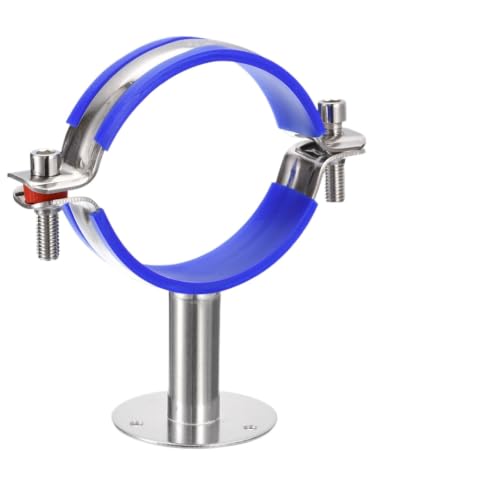 Abrazadera de acero inoxidable regulable para soporte de tubería con base estable de pared 2