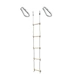 Polyhemp Seile Ø 10mm 1 Stück h2i Kinder Strickleiter Kletterleiter 180 cm 5 Sprossen mit Karabiner zum Einhängen