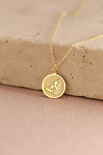 Collier pendentif loup hurlant argent plaqué or, le cadeau idéal - 2