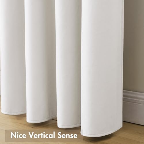 Image of MIULEE White Blackout Velvet Curtains Drapes 84 Inch Long 52 inchx84 inch Bedroom