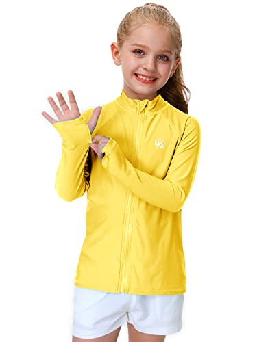 Image of AOBUTE Unisex Kids Zipper Rash Guard Boys UPF 50+ UV Protection Sun Shirt with Thumb Hole 3-12 Years
