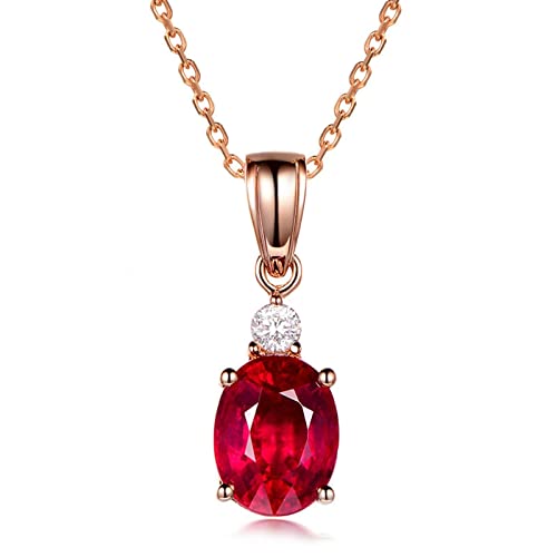 Collier pour femmes en or 18K avec pendentif rouge de luxe impérial