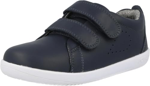 Baskets Bobux Kid+ Grass Court ajustables : souplesse et maintien en cuir marine