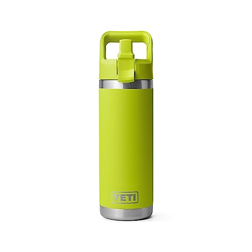 Image of YETI Rambler 18 oz Bottle, Vacuum Insulated, Stainless Steel with Straw Cap, Chartreuse