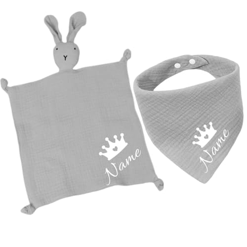 Personalisiertes Baby-Set mit Name – Dreieckstuch und...