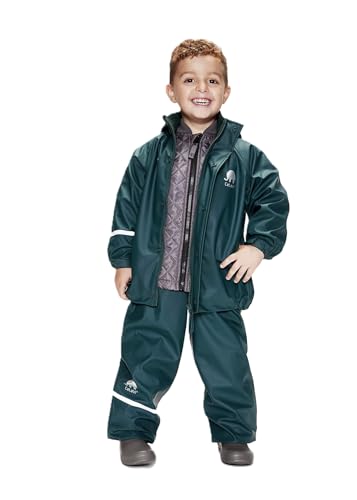 Image of CeLaVi European Kids Rain, Mud and Snow Suit for Boys Girls with Detachable Hood, Waterproof 2 Pcs Rain Set or Onepiece
