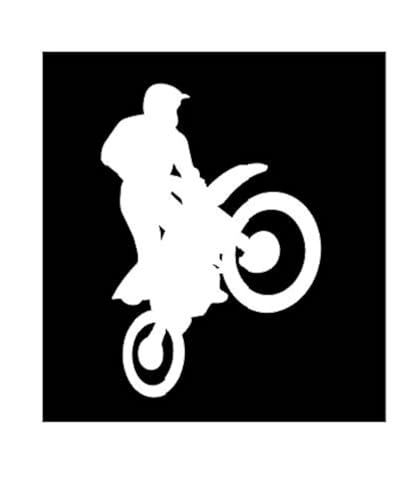 Dirt Bike Vinyl Decal White 3.4x4.5" Foxtail Decals