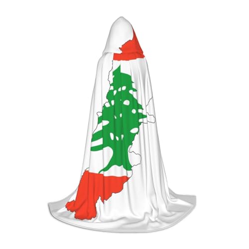 Cape costume médiéval unisexe avec carte du Liban pour déguisement Renaissance